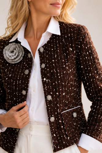 Żakiet Damski Brązowy Chocolate Frank Fashion.jpg