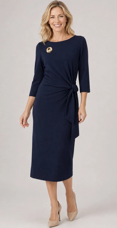 Sukienka Wizytowa Dzianinowa Rita Navy Frank Fashion.jpg