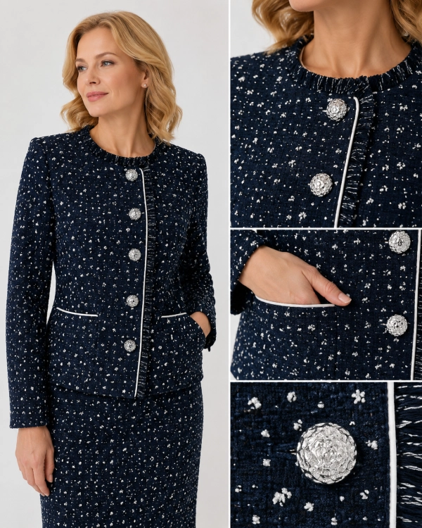 Garsonka Wizytowa Jesienna Navy Dot Frank Fashion,jpg