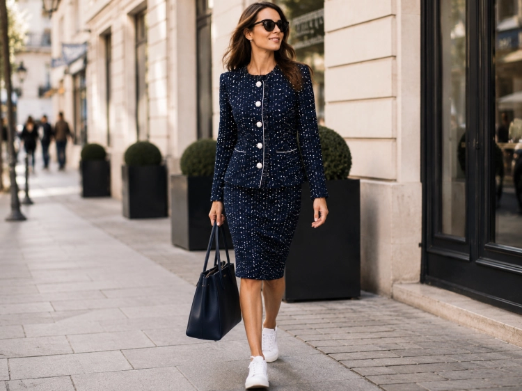 Garsonka Wizytowa Jesienna Navy Dot Frank Fashion.jpg