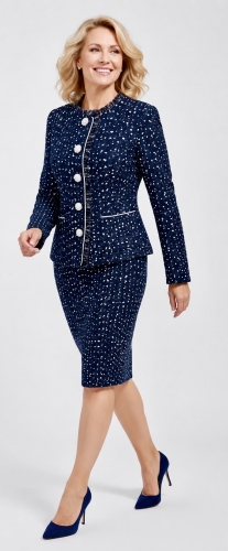 Garsonka Wizytowa Jesienna Navy Dot Frank Fashion.jpg