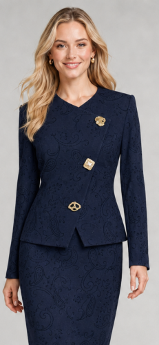 Garsonka Wizytowa Jerseyowa Granatowa Sezane Navy Flock Frank Fashion.jpg