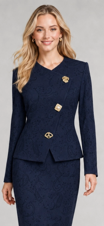 Garsonka Wizytowa Jerseyowa Granatowa Sezane Navy Flock Frank Fashion.jpg