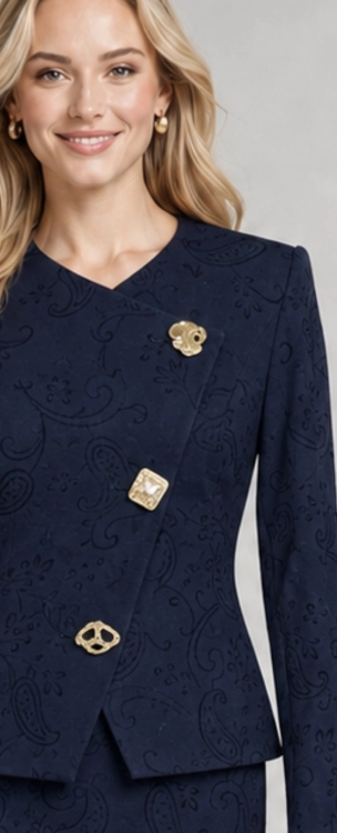Garsonka Wizytowa Jerseyowa Granatowa Sezane Navy Flock Frank Fashion.jpg